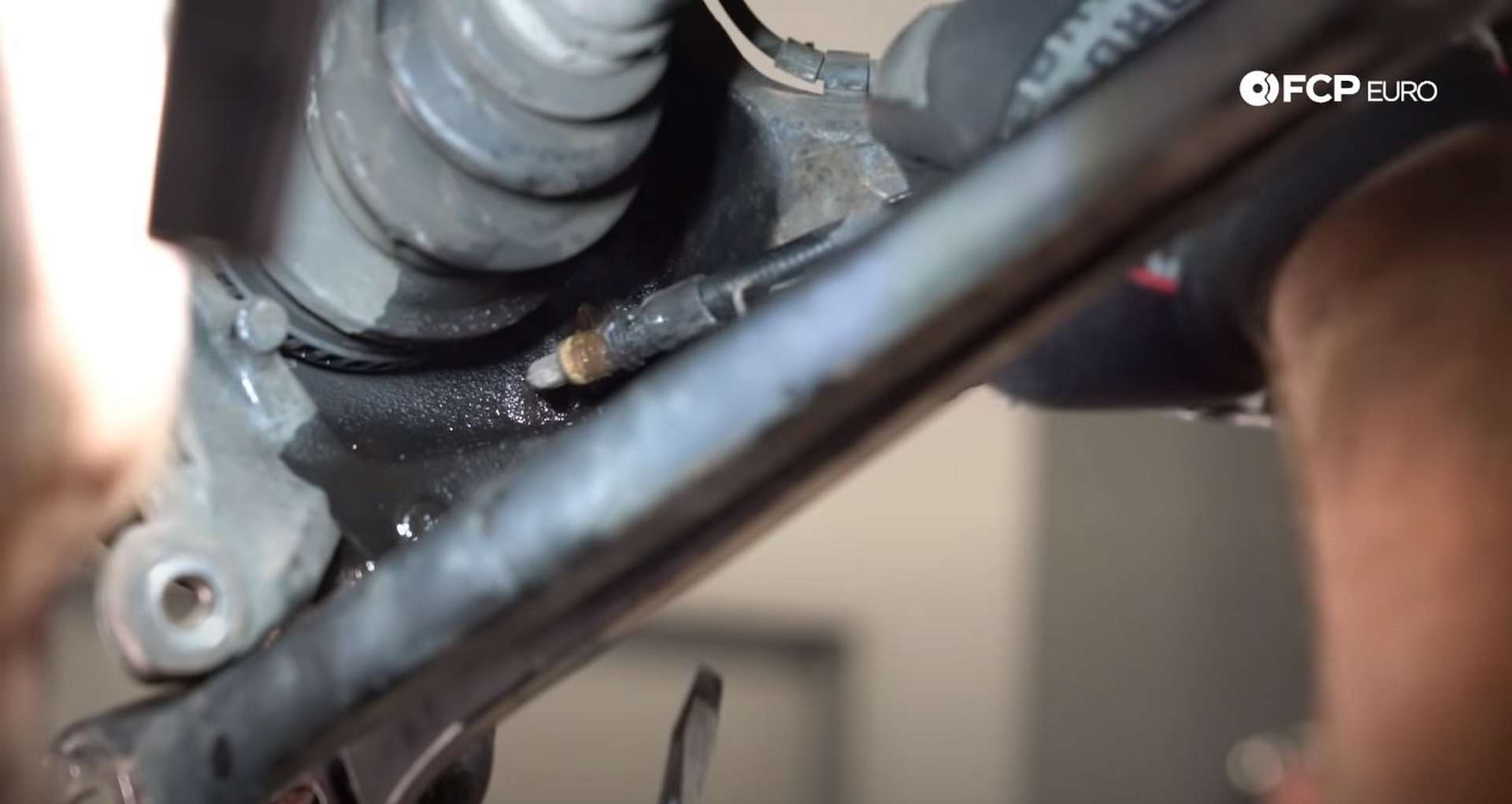 DIY E46 BMW M3 Rear Subframe Refresh Part 1 the freed parking brake cable