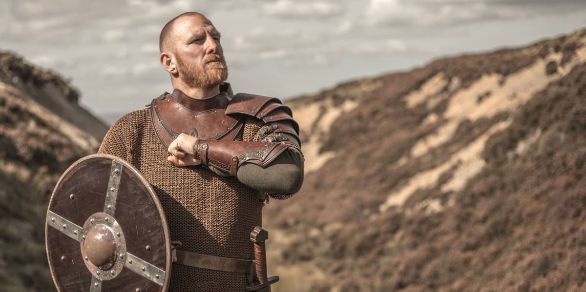 Proud Viking man from a movie 