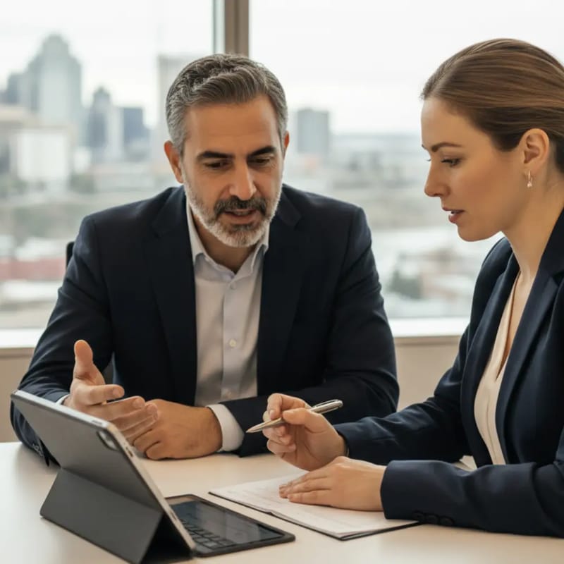 Une professionnelle brise un plafond de verre, illustrant la progression de carrière et la communication en milieu professionnel avec Berlitz Canada.