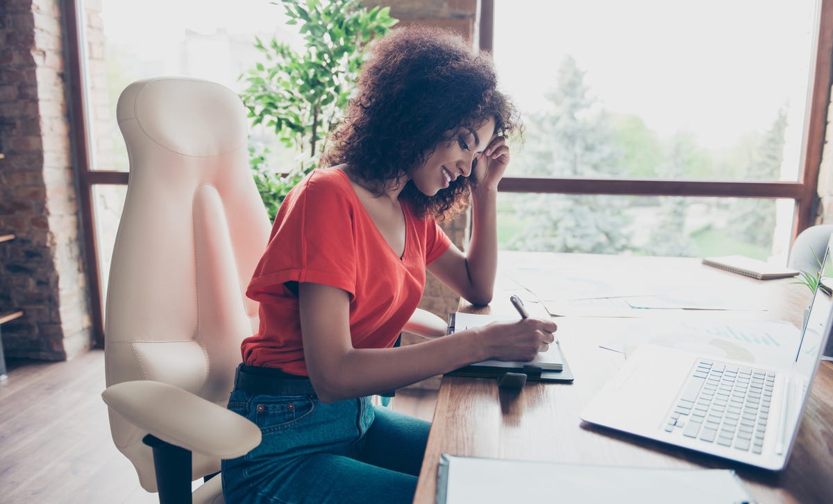 woman learning a language