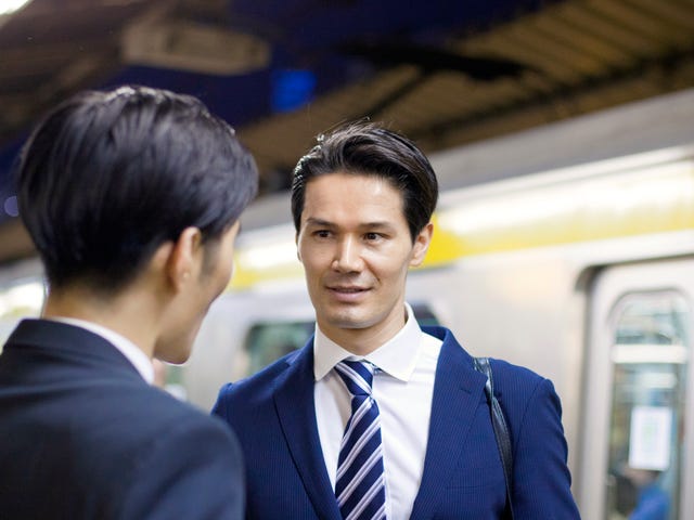 business partners on their way to their intensive language classes