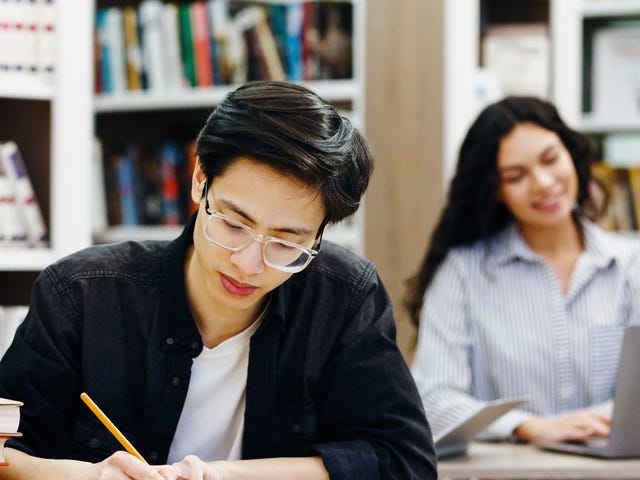 students taking a proficiency language level test