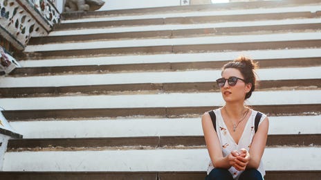 woman learning about new languages and cultures abroad