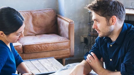 couple learning for their intensive english classes at home