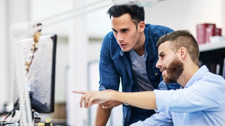 men attending an intensive french group class at school