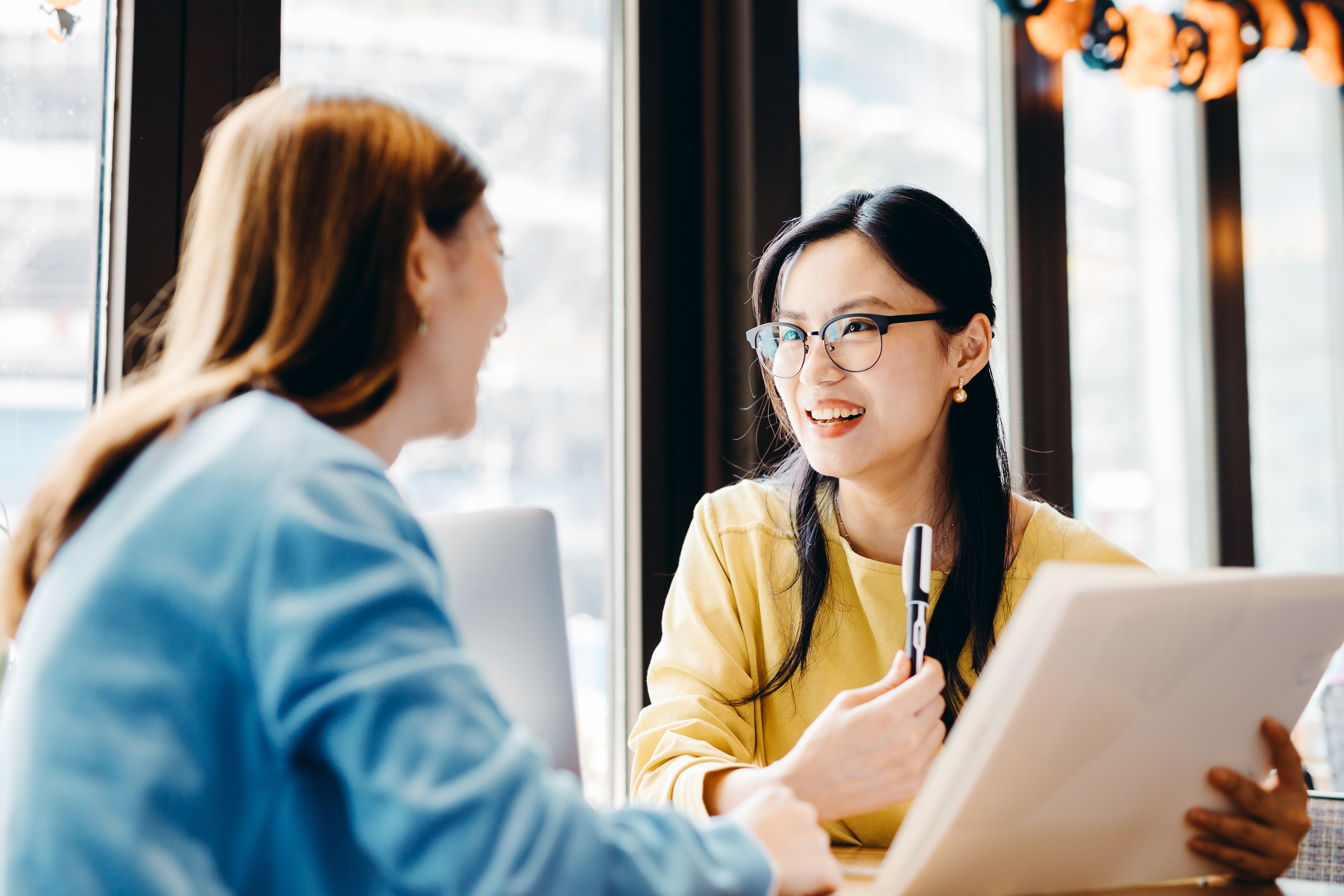 women practicing during an intensive english language class