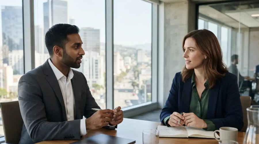 Adult students studying on a laptop during a Berlitz online language lesson in Canada.