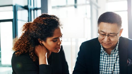 business colleagues studying during an online private class