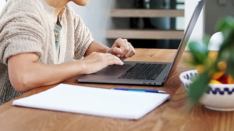 woman learning french from home in toronto