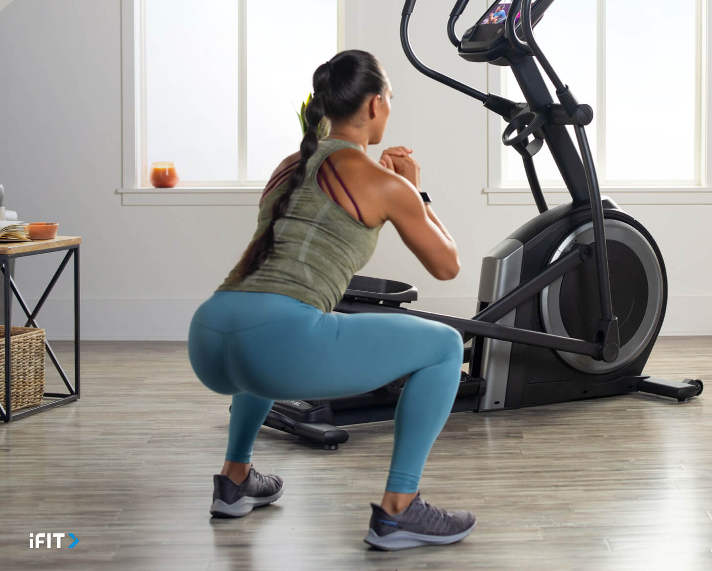 iFIT Tabata exercises Woman works out with iFIT Tabata exercises