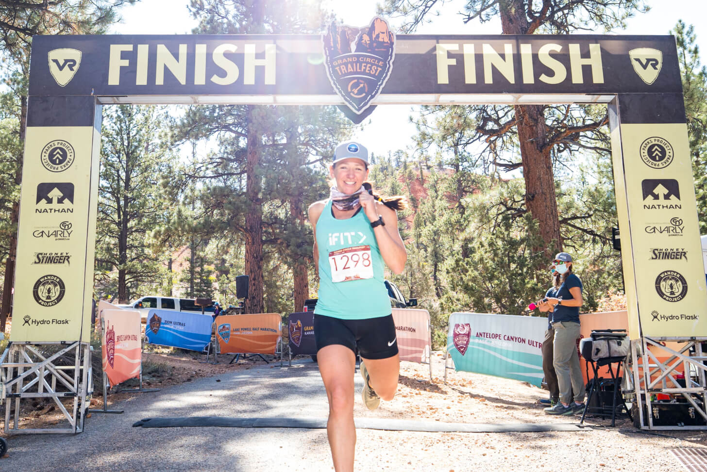 iFIT Trainer Sally McRae coaches a running class iFIT Trainer Sally McRae coaches a running workout