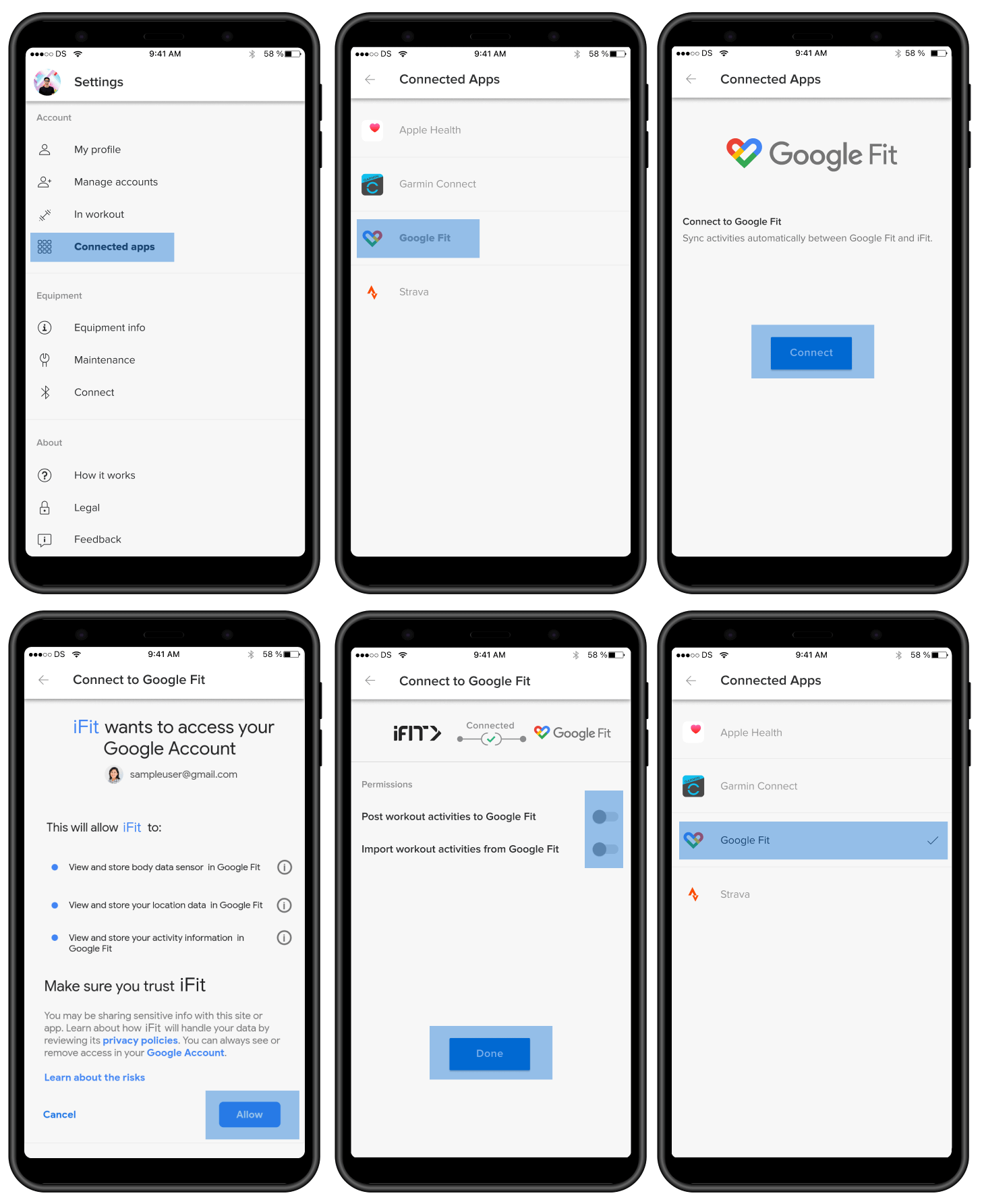 How to connect iFIT to Google Fit