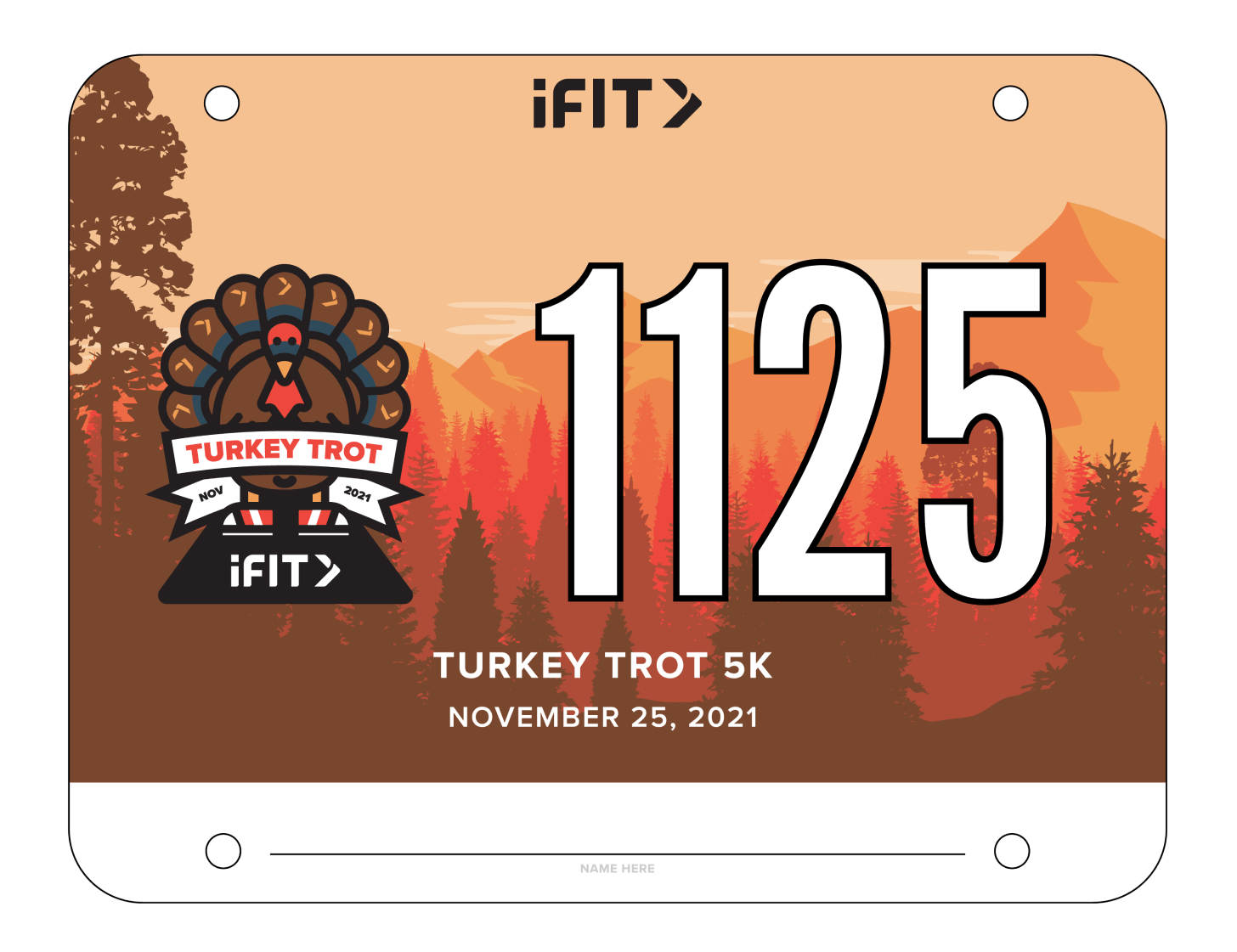 iFIT's Dana Point Turkey Trot 5K bib iFIT Dana Point Turkey Trot 5K bib