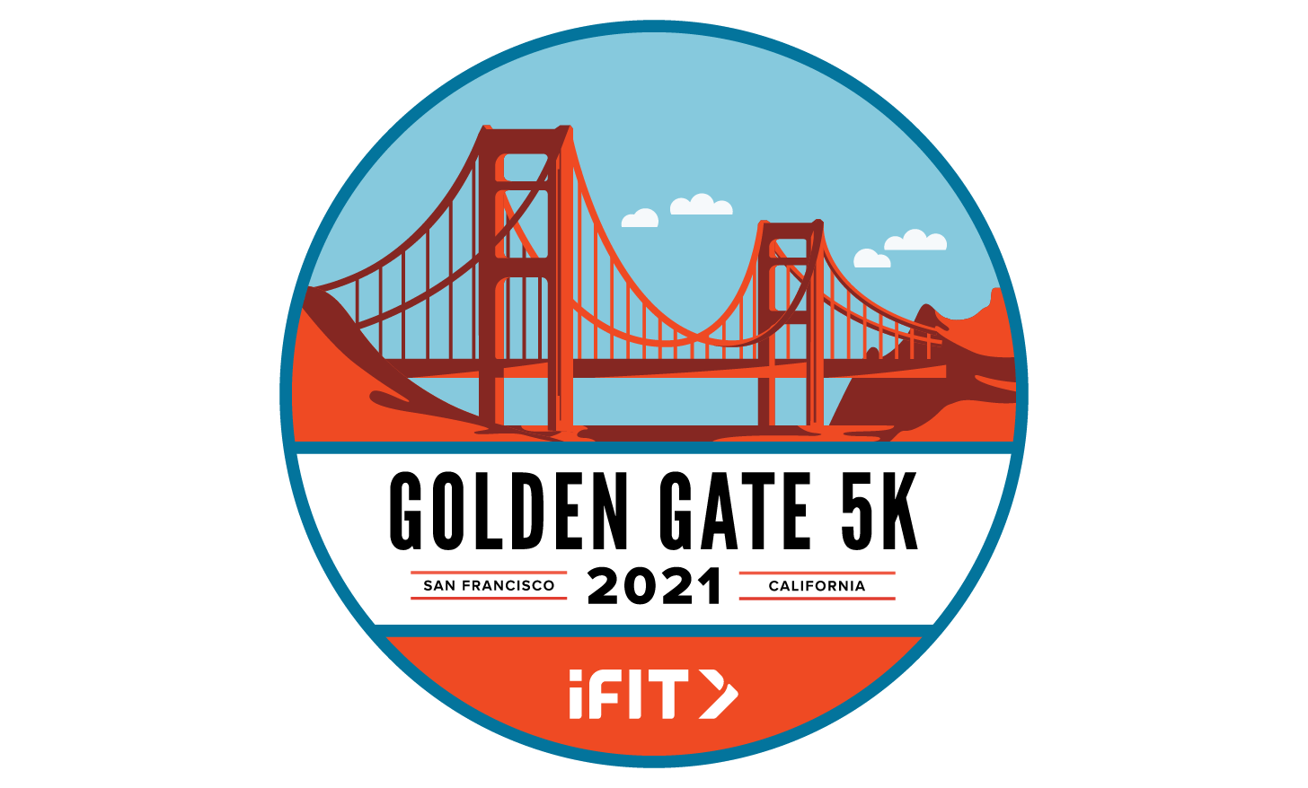 iFIT Live Golden Gate 5K Race medal
