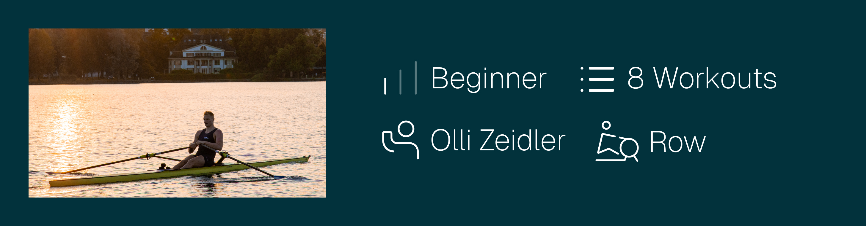 Rower training card on Lake Lucerne during an outdoor rowing workout