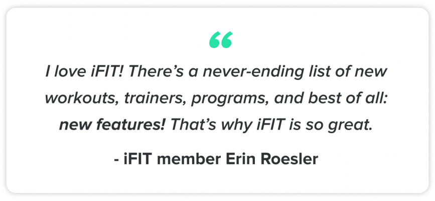 iFIT Member Erin Roesler - quote iFIT Member Erin Roesler - quote