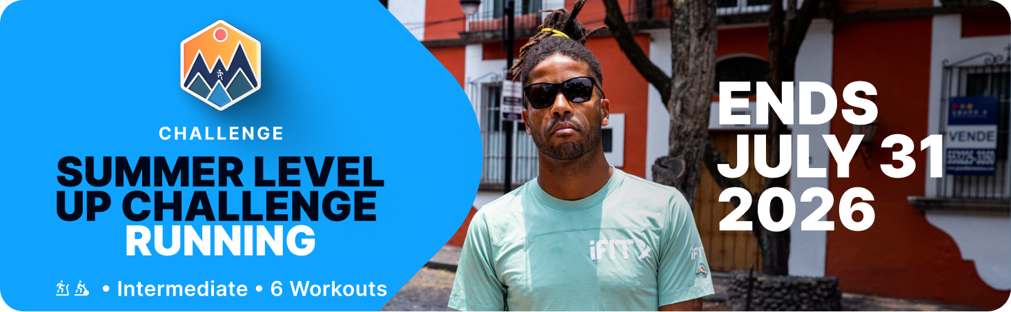 Take on the Summer Level Up Running Challenge on iFIT. Six intermediate workouts in scenic locations, ending July 31, 2026.