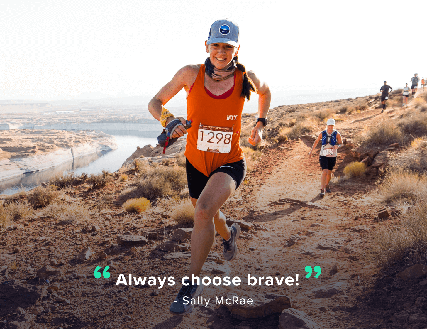 iFIT Trainer Sally McRae during the Live Surf City 5K iFIT Trainer Sally McRae coaches the Live Surf City 5K