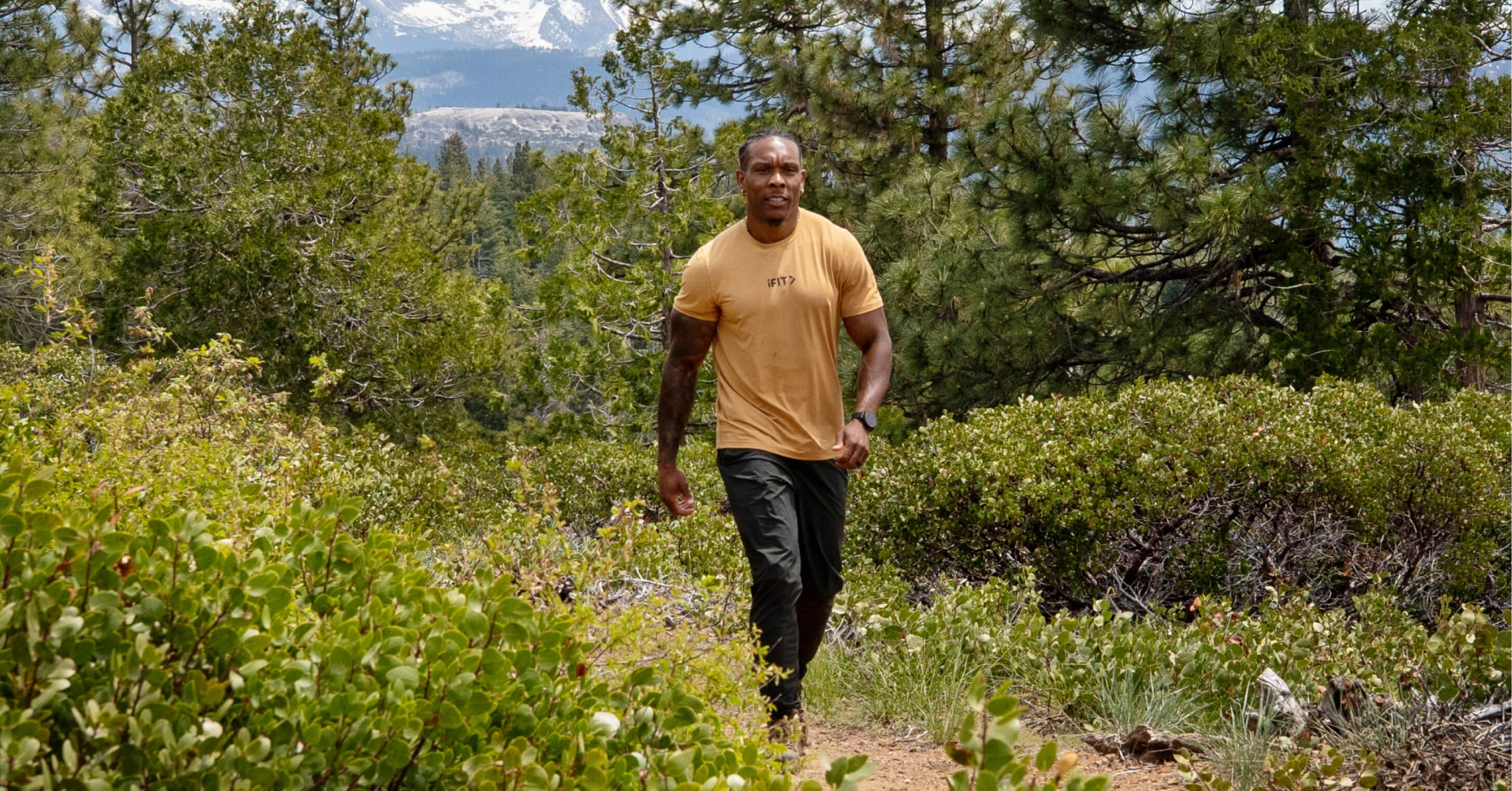 iFIT Trainer BullyJuice leads progressive treadmill workouts through Yosemite’s high country trails in the Yosemite National Park Train to Terrain Series.