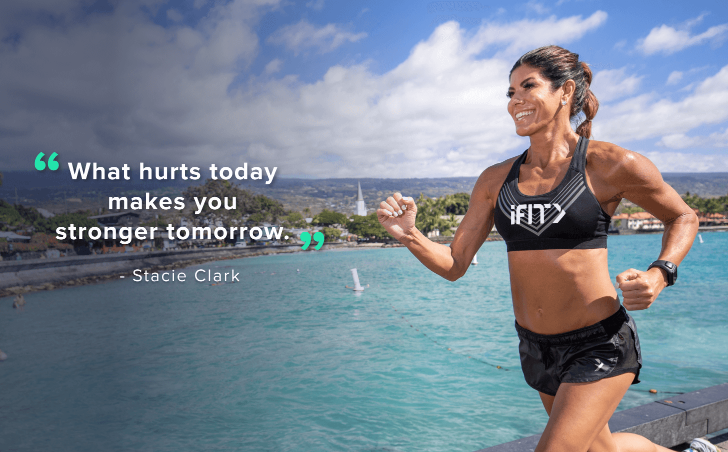 iFIT Trainer Stacie Clark in the Hawaiian Islands Toning Series iFIT Trainer Stacie Clark coaches the Hawaiian Islands Toning Series