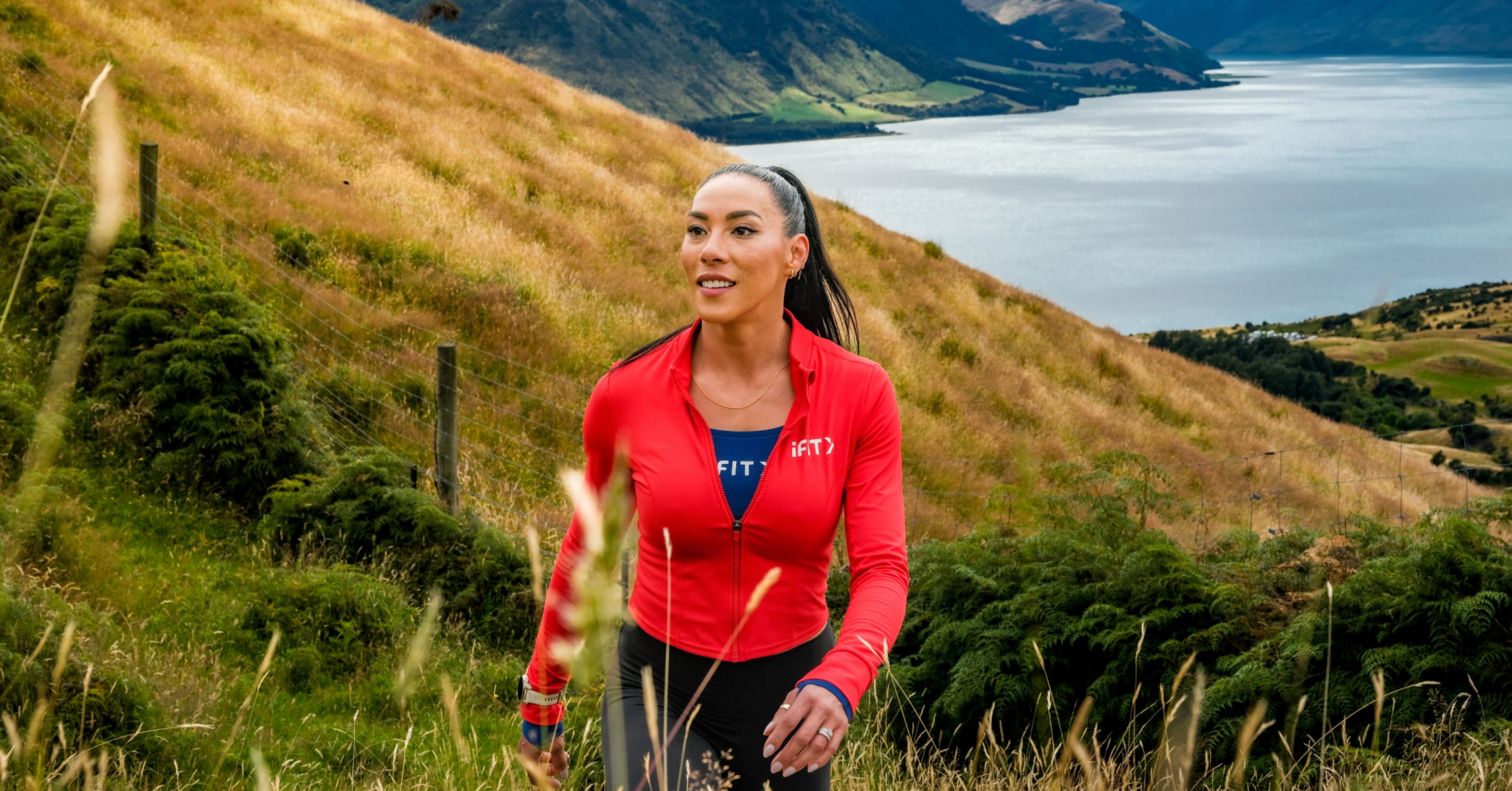Follow Hannah Eden through scenic New Zealand hiking routes in a treadmill walking workout inspired by the popular 12-3-30 method.