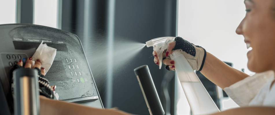 Make sure to clean your home gym equipment.