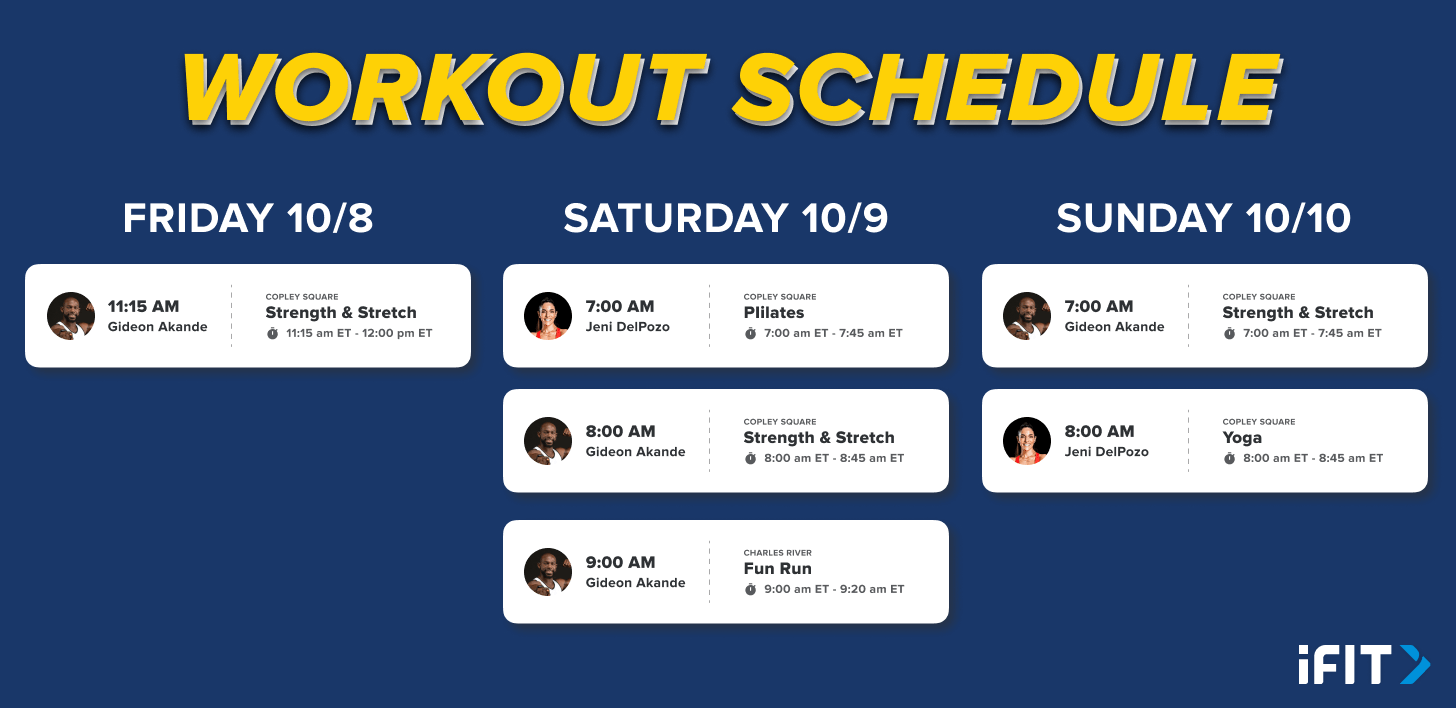 iFIT 2021 Boston Marathon® Expo workout schedule