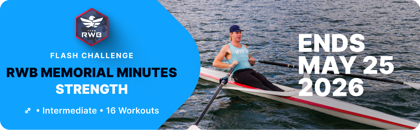 Honor Memorial Day with the RWB Memorial Minutes Strength Challenge featuring full-body strength workouts focused on purpose, resilience, and consistency.