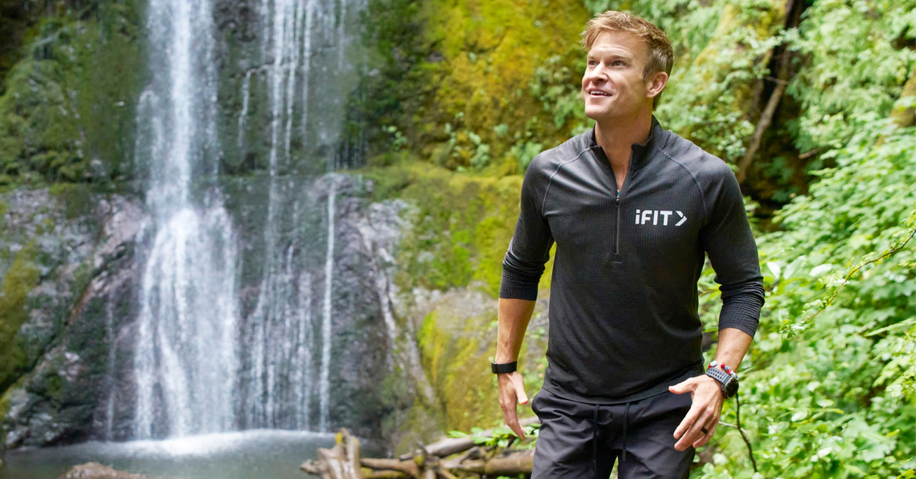 Explore rainforest trails and scenic waterfall landscapes with iFIT's Olympic National Park Walk + Hike Challenge, available on treadmill and elliptical.