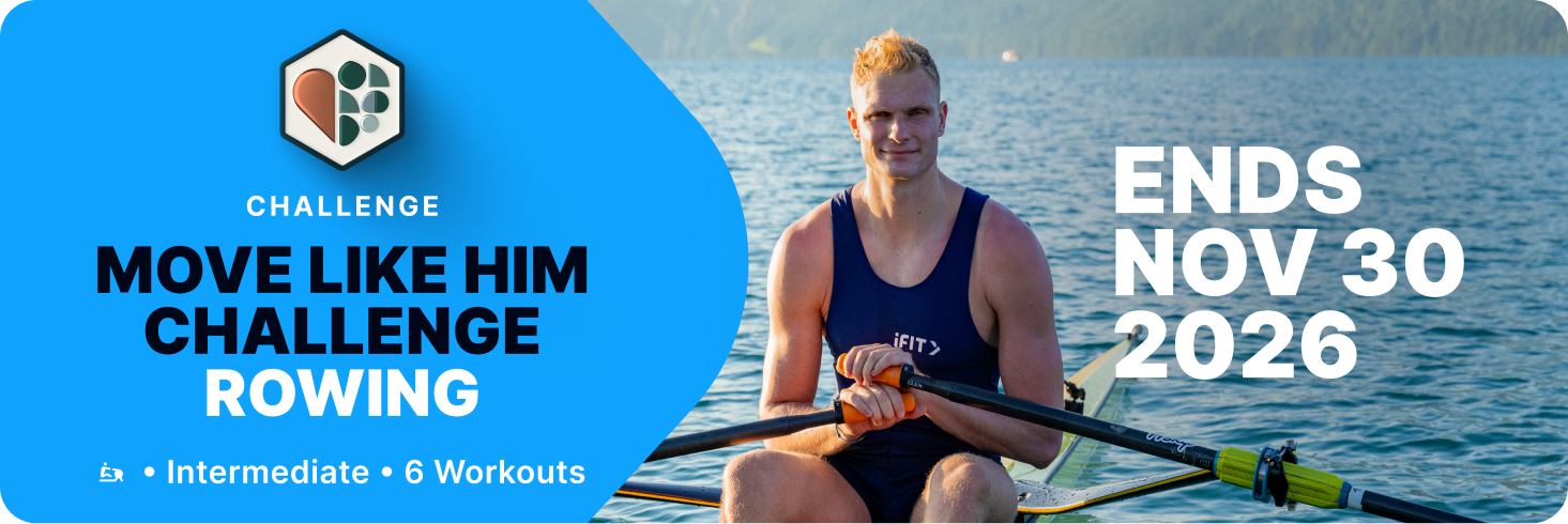 Row Switzerland, Hawaii, and England with iFIT Trainers including Olli Zeidler and Alex Gregory in the Move Like Him Challenge. Finish by Nov. 30, 2026.