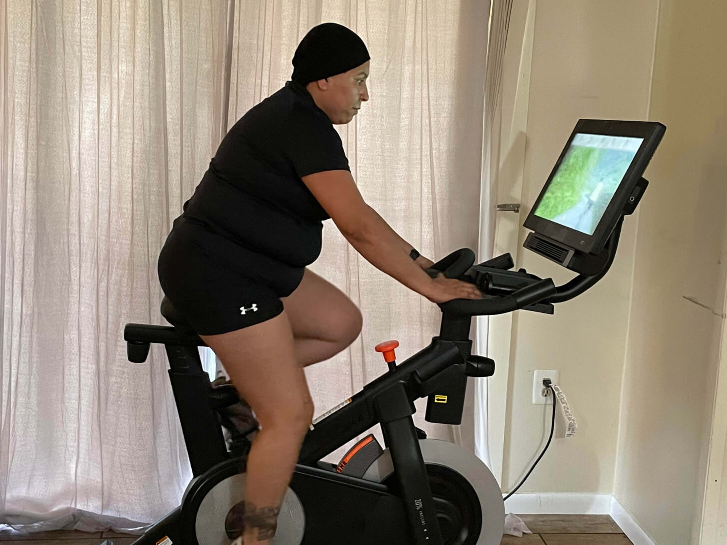 iFIT Member Sylvia Rodriguez bike class iFIT Member Sylvia Rodriguez bike workout