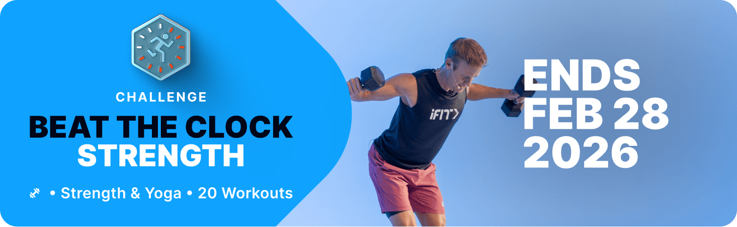 Athlete performing strength training during the Beat the Clock Strength and Yoga Challenge