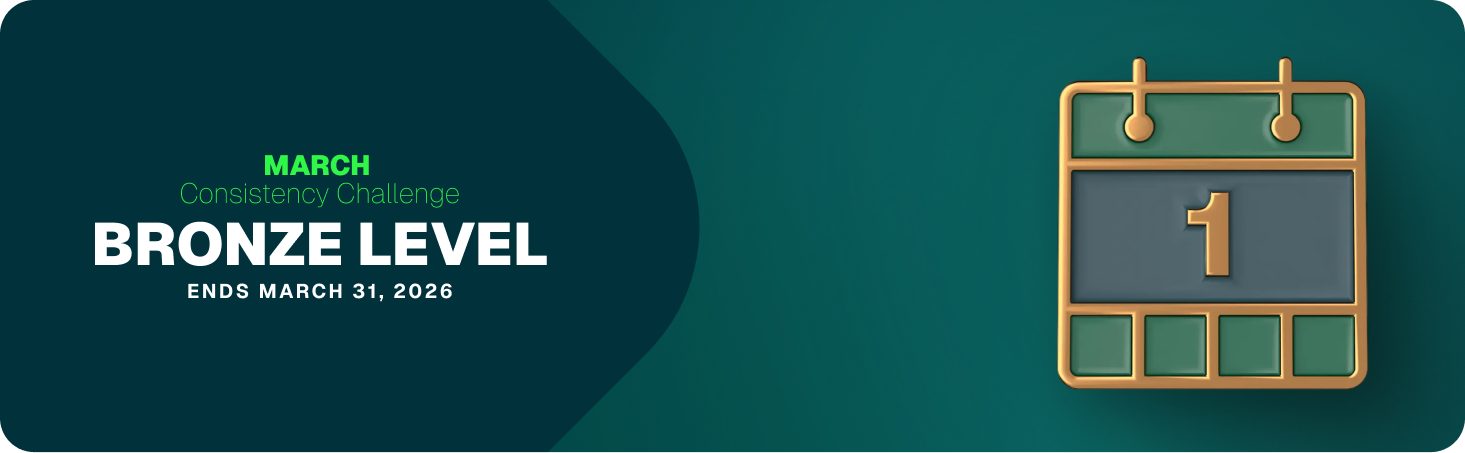 Bronze badge level for the March Consistency Challenge in the iFIT fitness app, awarded after completing 1 workout in the online fitness challenge.