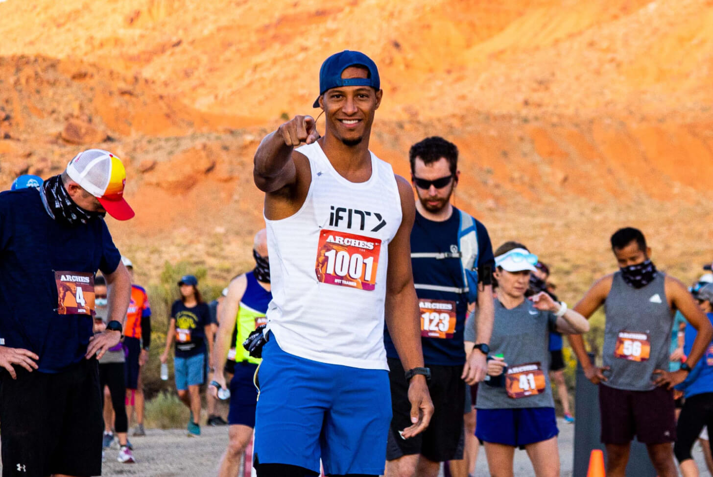 iFIT Trainer Jonnie Gale coaching a race