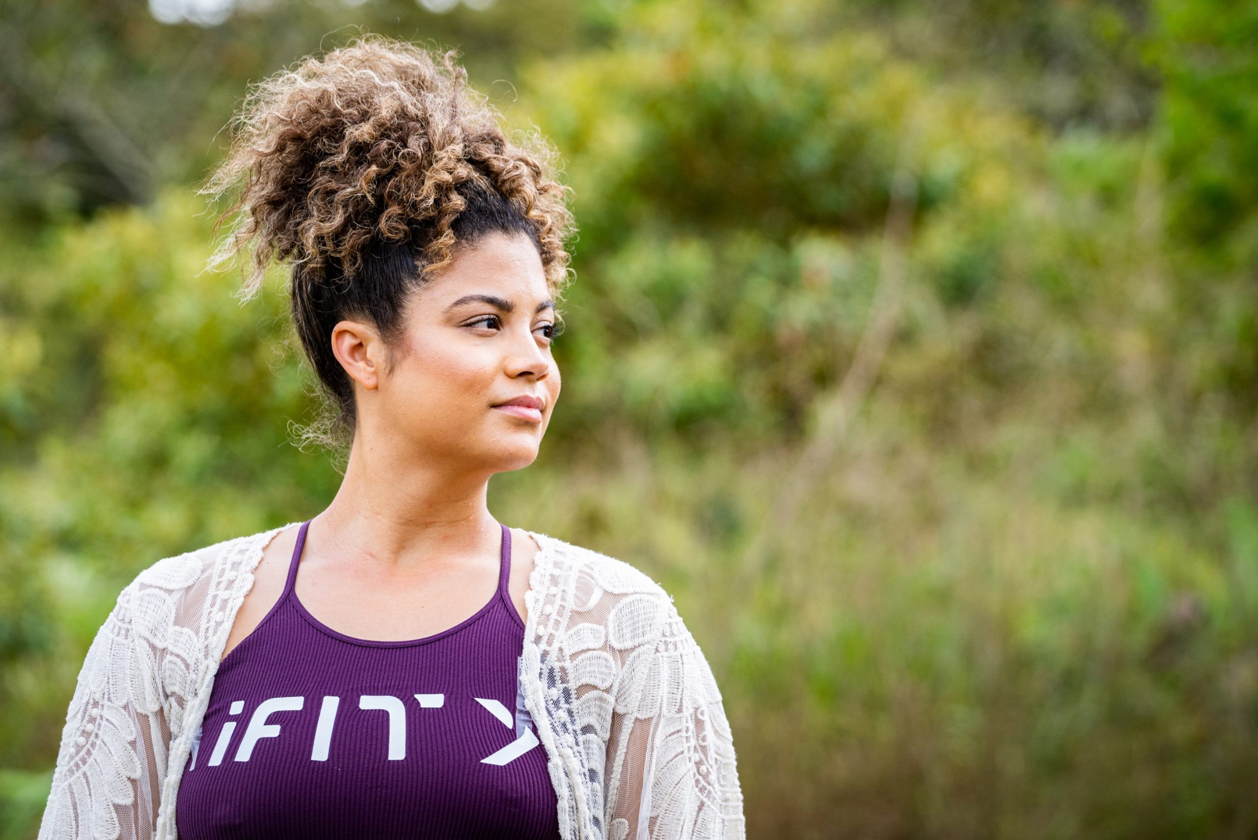 iFIT Trainer Thalia Ayres Randolph teaches a yoga workout iFIT Trainer Thalia Ayres Randolph coaches a yoga workout