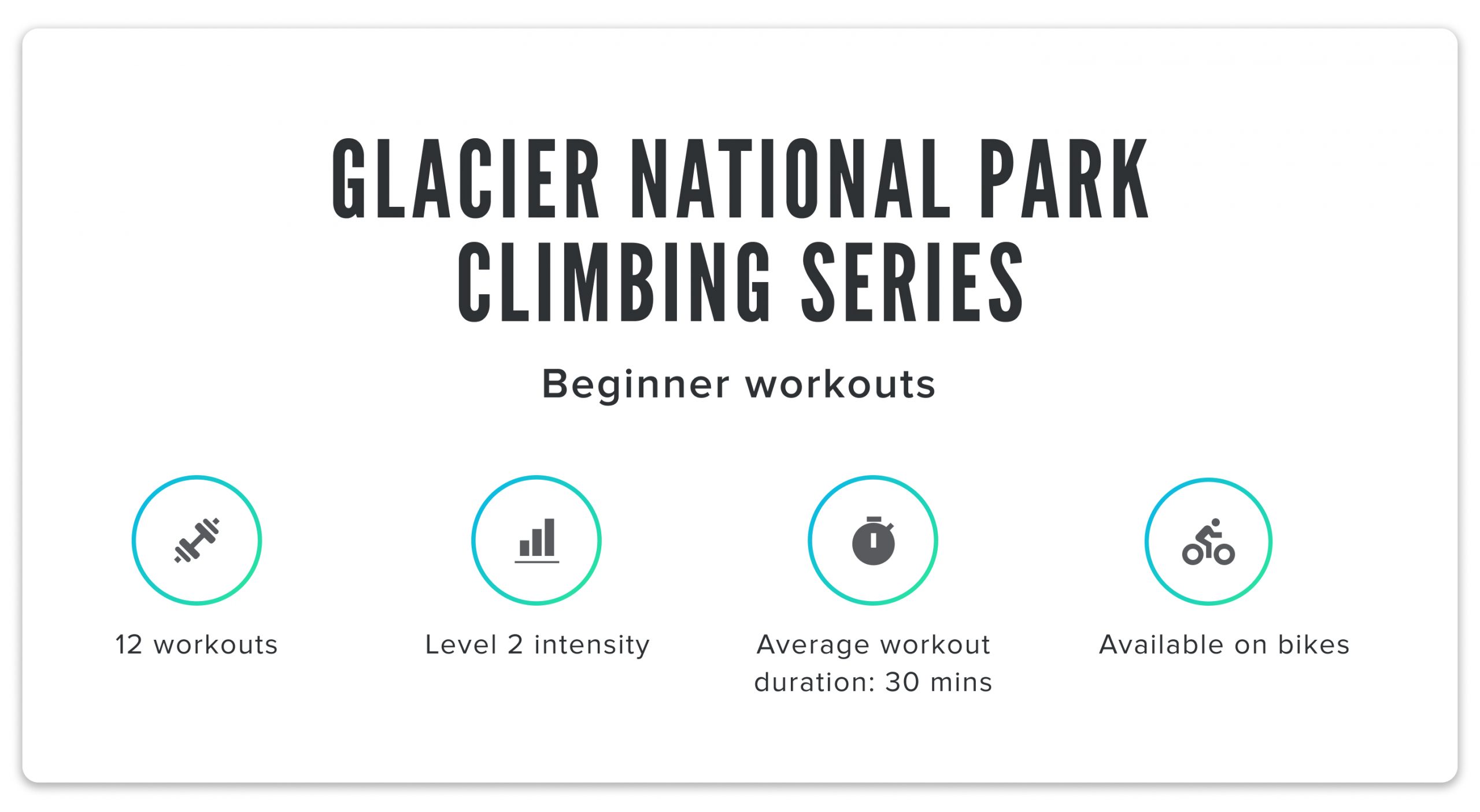iFIT Glacier National Park Climbing Series bike workouts chart
