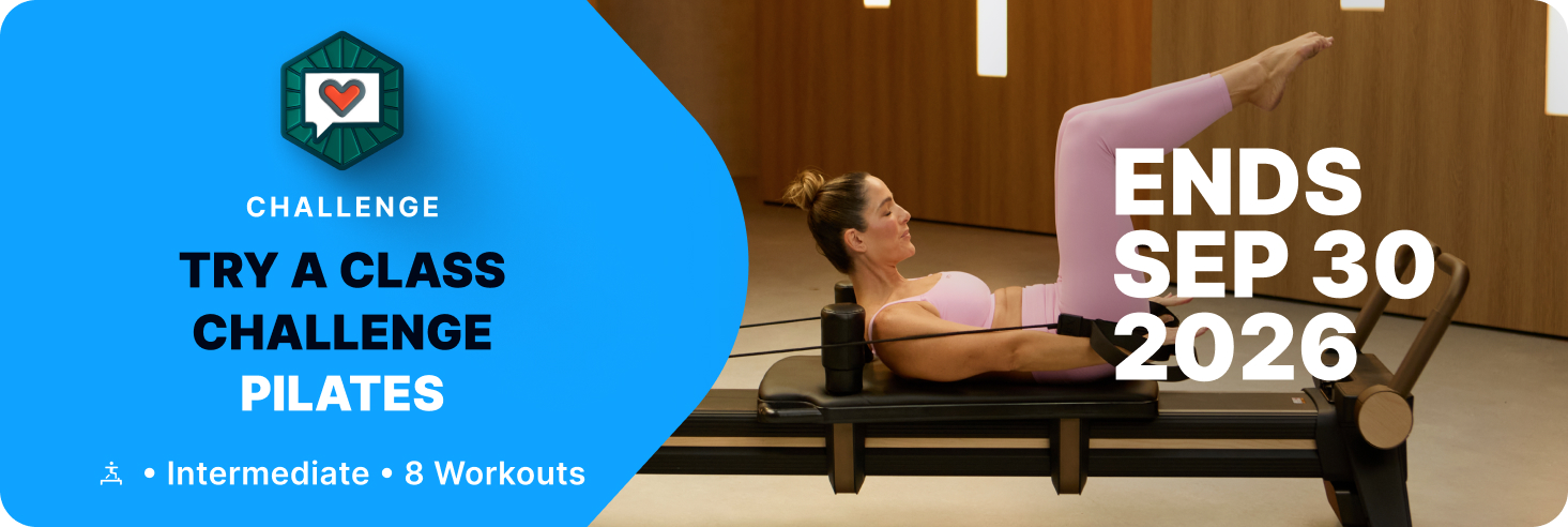 Join the intermediate reformer Pilates Challenge with 8 iFIT Trainer led workouts, ending September 30, 2026.