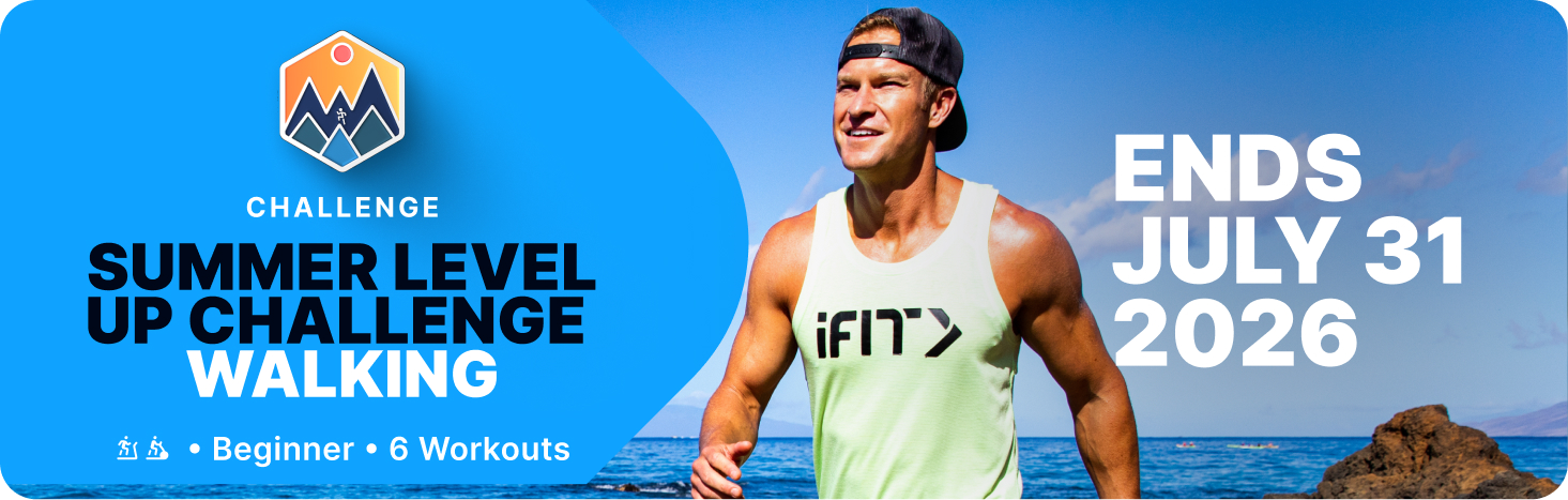 Join the Summer Level Up Walking Challenge on iFIT. Six beginner workouts in scenic locations, ending July 31, 2026.