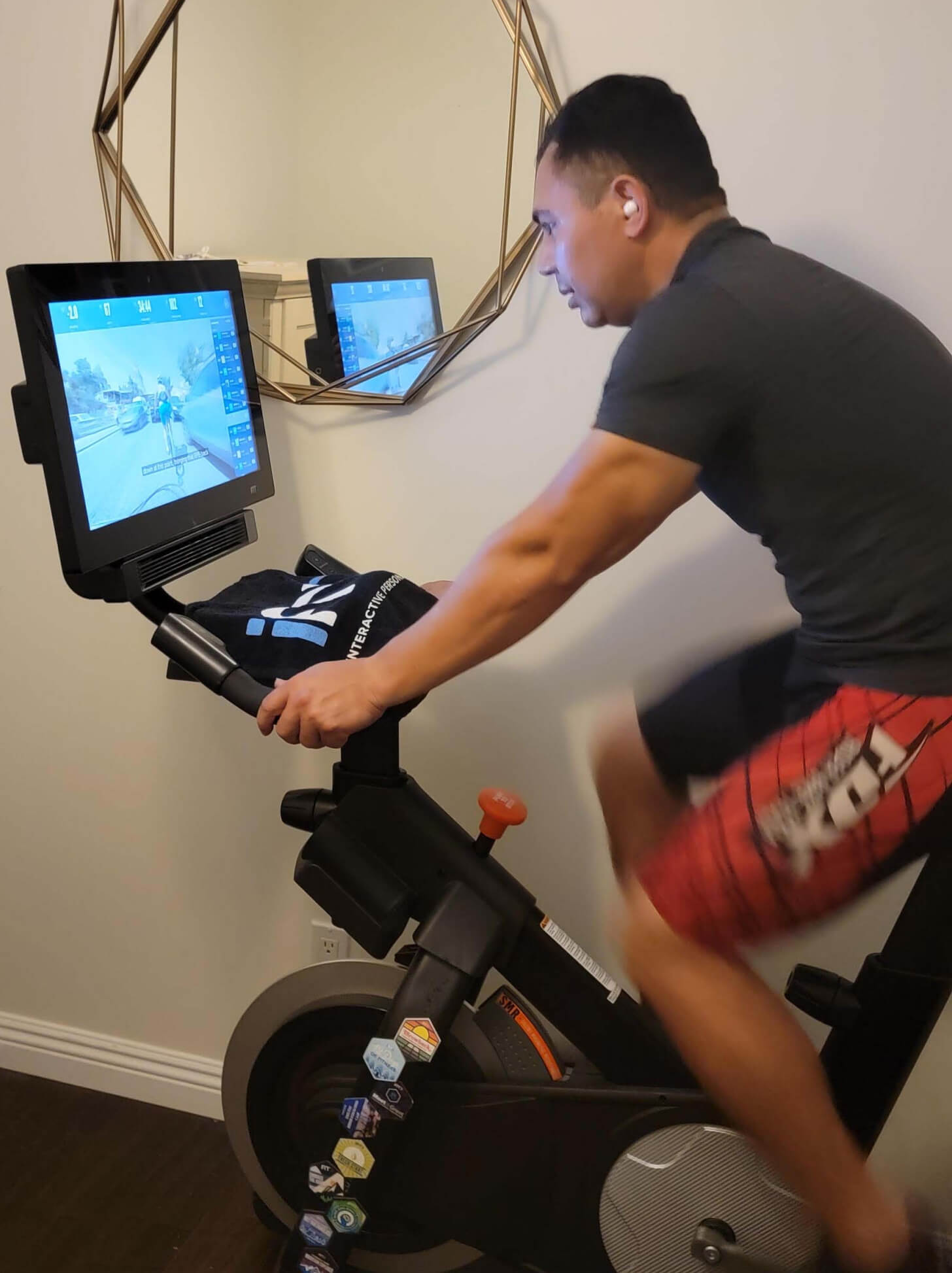 iFIT Member Juan Rivas bike workout