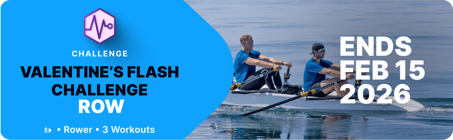 Athletes rowing on open water during the iFIT Valentine’s Flash Challenge Row workouts, featuring three guided rowing sessions led by trainer duos.