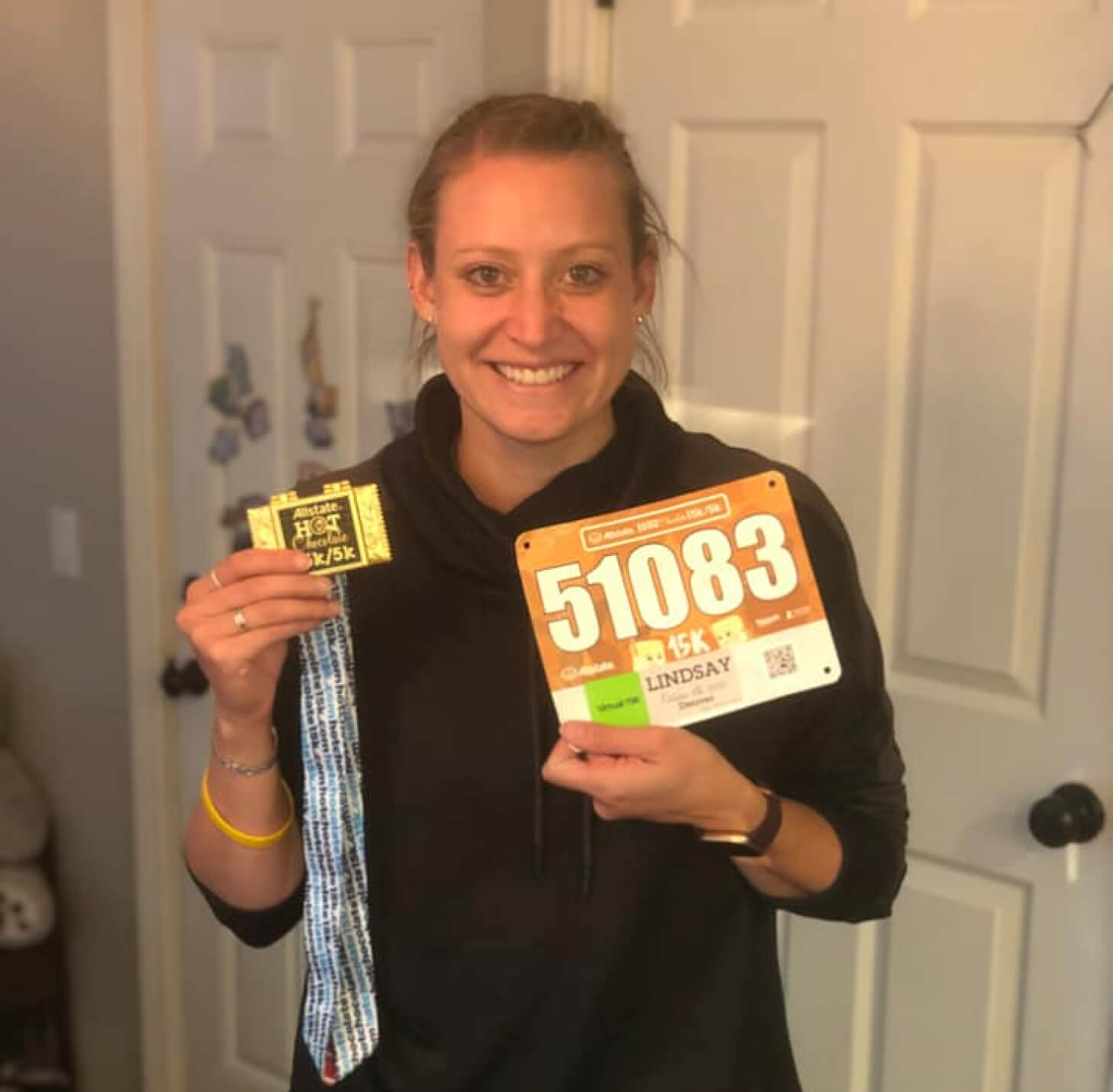 iFIT Member Lindsay Englund and her race bib