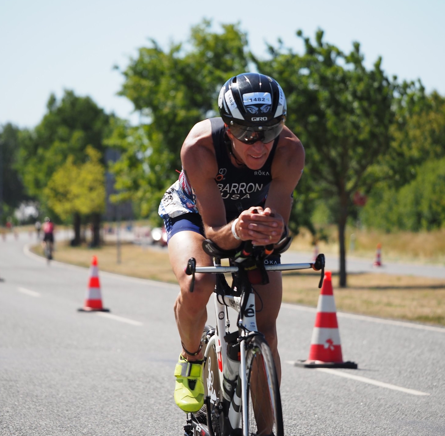 iFIT Member William Barron finishes a bike race iFIT Member William Barron does a bike race