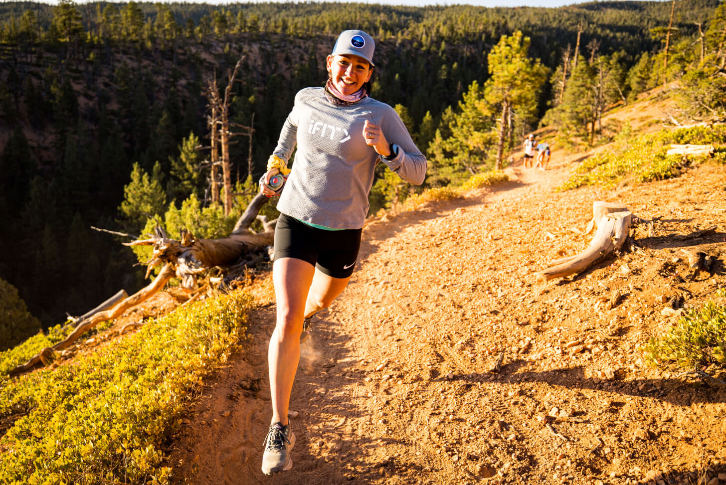 iFIT Trainer Sally McRae coaches a running workout iFIT Trainer Sally McRae coaches a running class