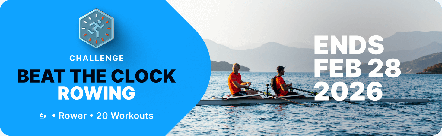 Rowers training on open water during the Beat the Clock Rowing Challenge with iFIT