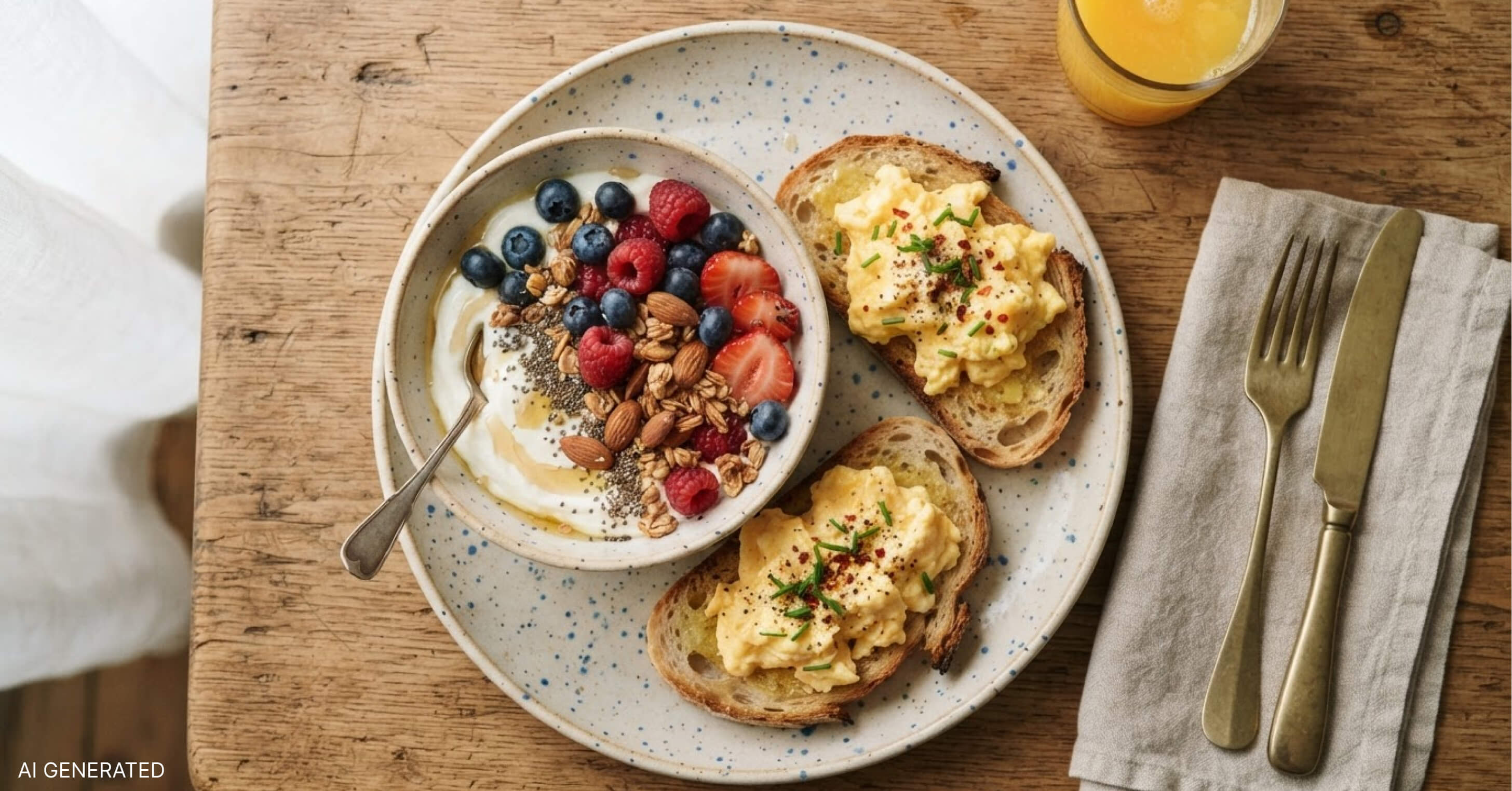 Greek yogurt with berries and eggs on toast are easy, protein-rich options for after your next workout