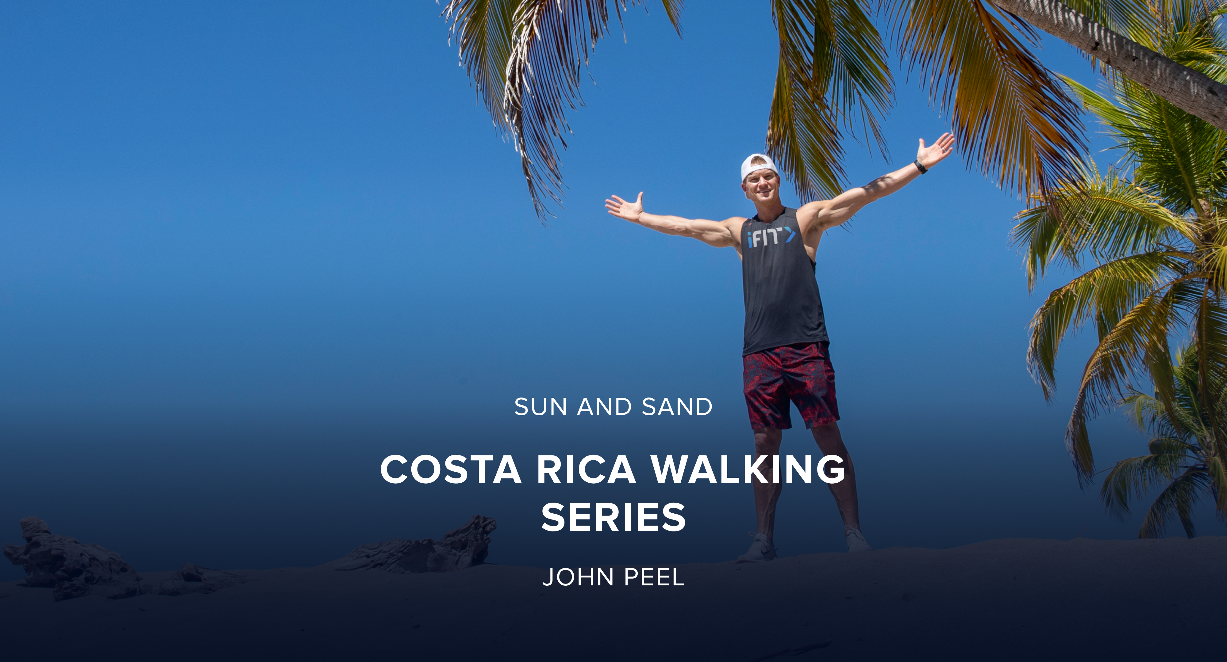 iFit March Sun and Sand Treadmill and Elliptical Challenge: Costa Rica Walking Workout Series with Trainer John Peel