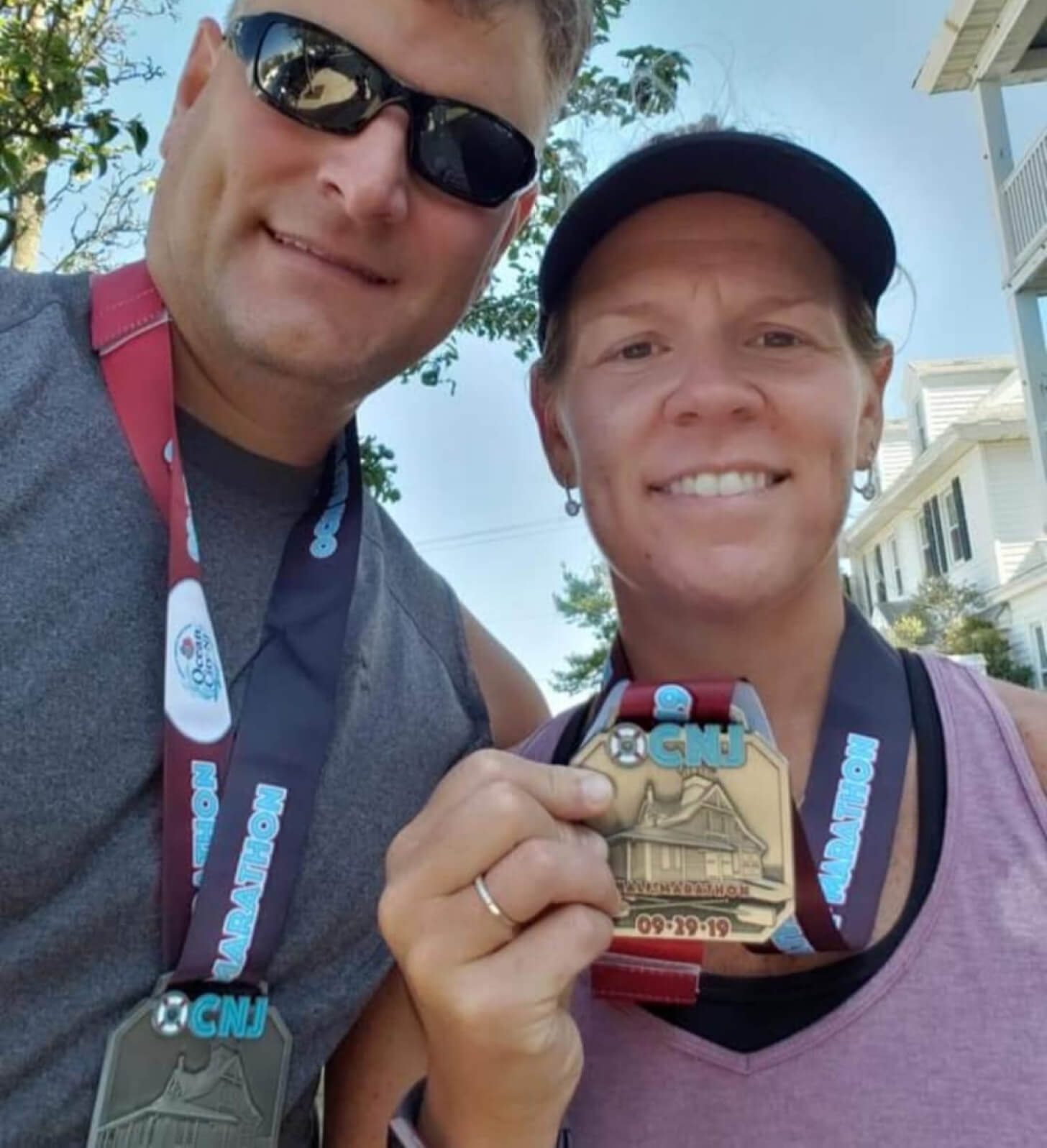 iFIT Member Amy Zehner runs a race iFIT Member Amy Zehner finishes a race