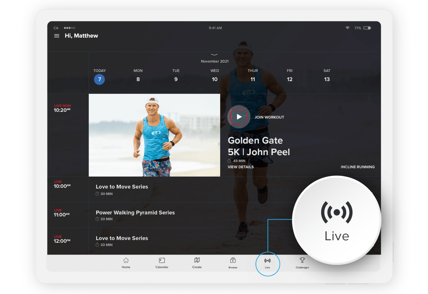 iFIT Live Golden Gate 5K Race - screen
