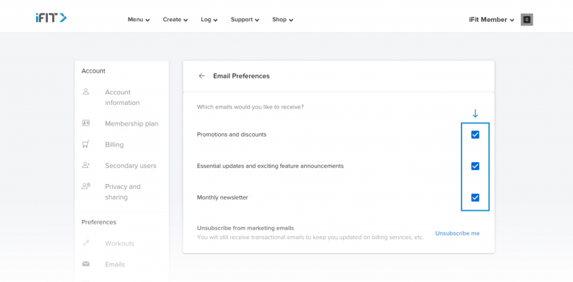 How to sign up for iFit email and push notifications