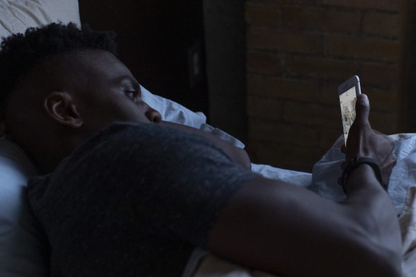 Looking at your phone right before bed should be avoided.